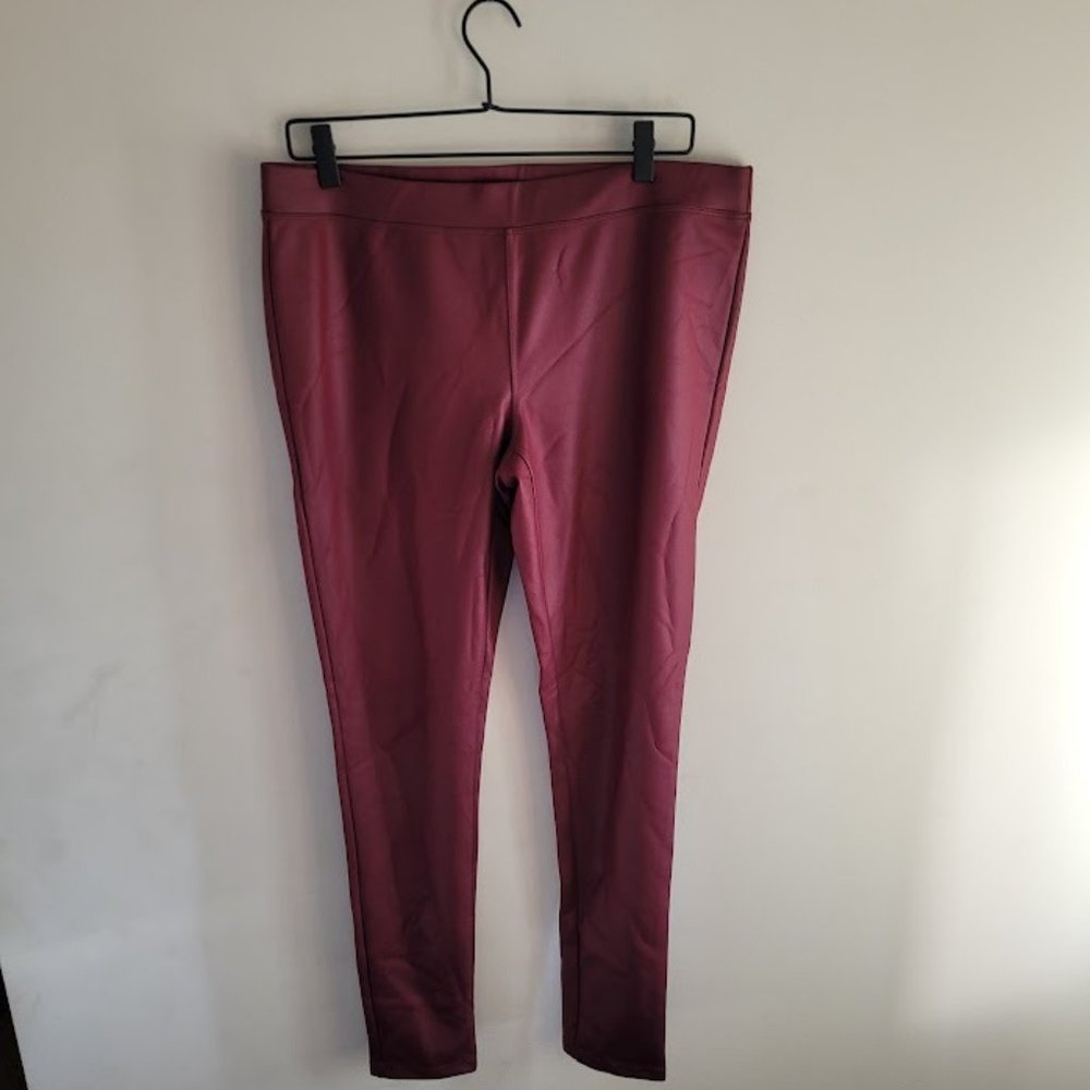 NWT Express Size Large Faux Leather Burgundy Leggings